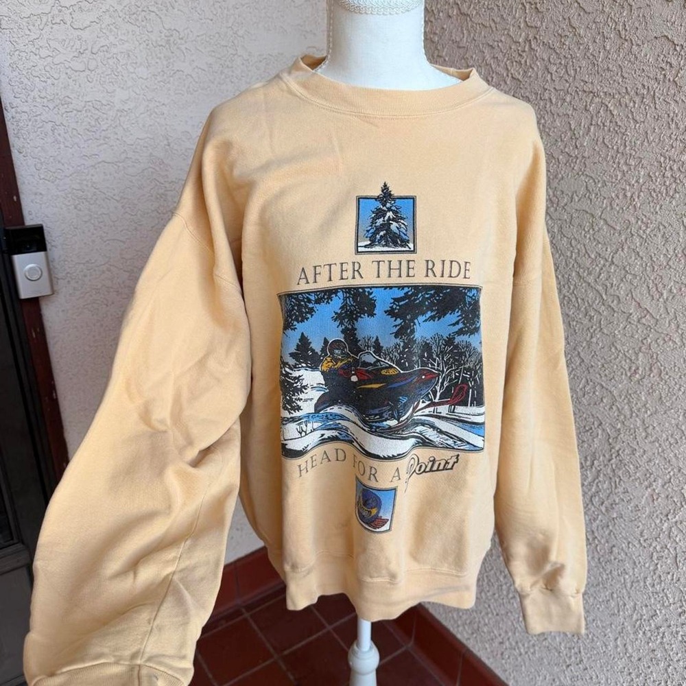 Yellow vintage snowmobile sweatshirt